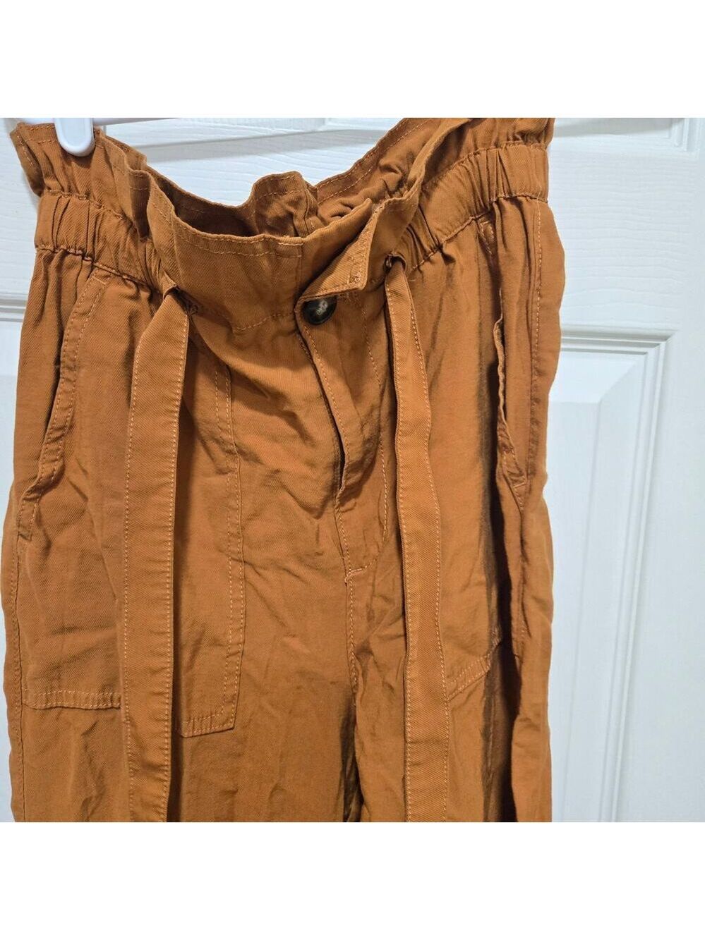 Madewell Paperbag Waist Pants XS Rust Tie Waist Tapered - Picture 7 of 9